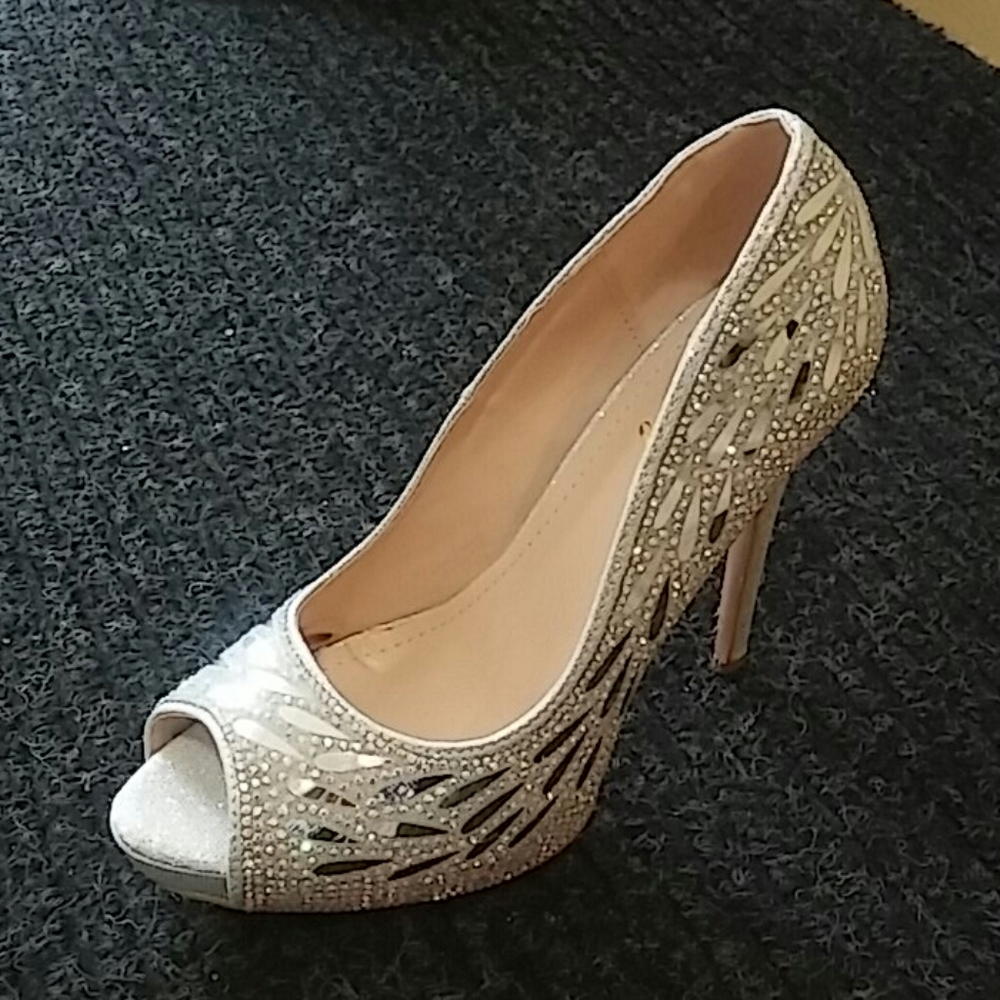 Silver high heel